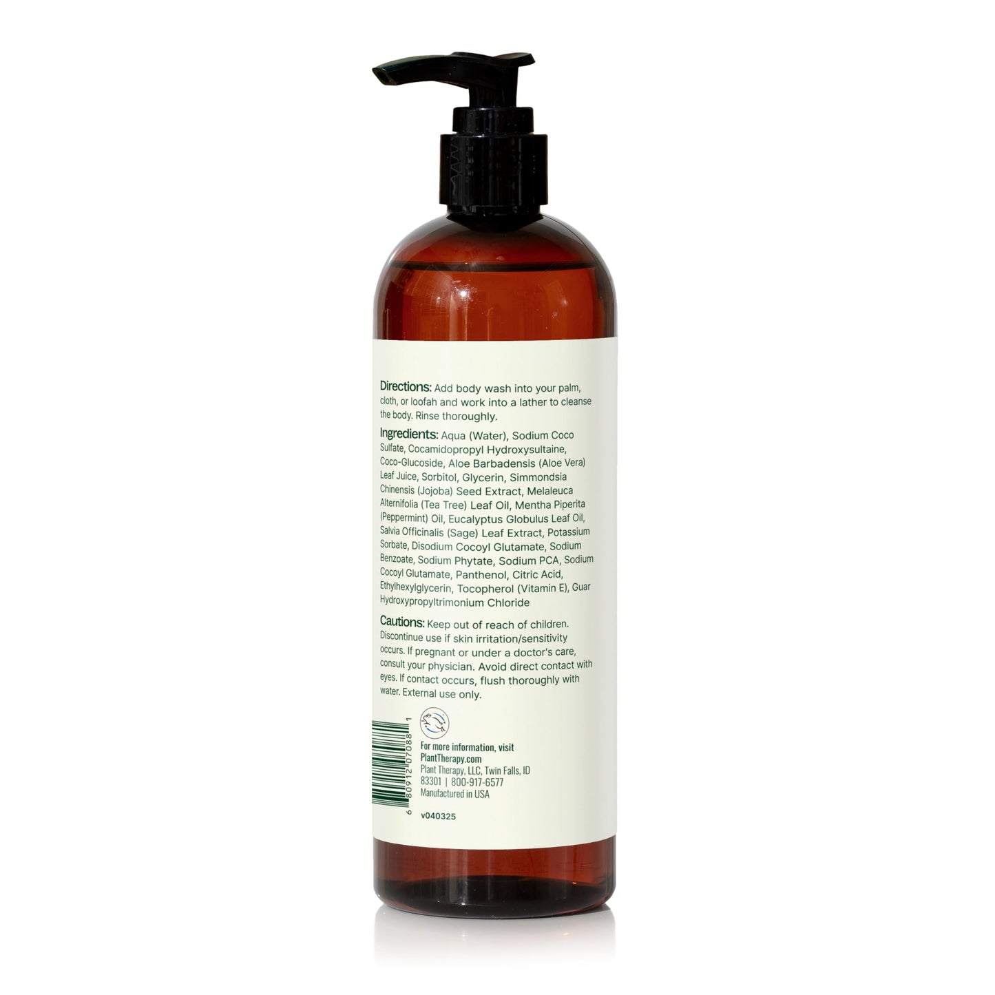 Plant Therapy Tea Tree & Peppermint Body Wash 16 oz | Sulfate-Free, All Skin Types