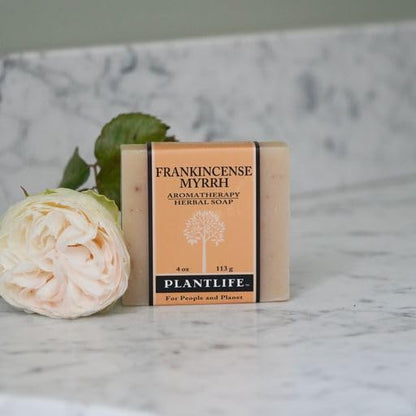 Plantlife Frankincense & Myrrh 3-Pack Bar Soap | Moisturizing, Plant-Based, California Made