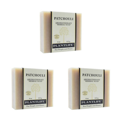 Plantlife Patchouli 3-Pack Bar Soap | Moisturizing, Hand-Crafted, Plant-Based | Made in California
