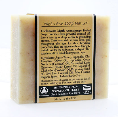 Plantlife Frankincense & Myrrh 3-Pack Bar Soap | Moisturizing, Plant-Based, California Made