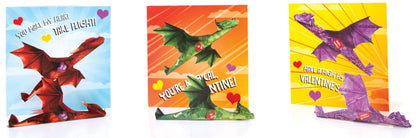 Playhouse Fold and Fly Dragons 28-Card Valentine Exchange Pack for Kids – Big 6x6 Cards & Envelopes