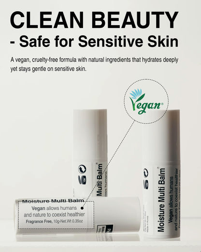 Pleuvoir Korean Moisture Multi Balm Fragrance-Free – Lip & Dry Skin Care with Sunflower Seed Oil & Shea Butter | Vegan K-Beauty 0.35oz