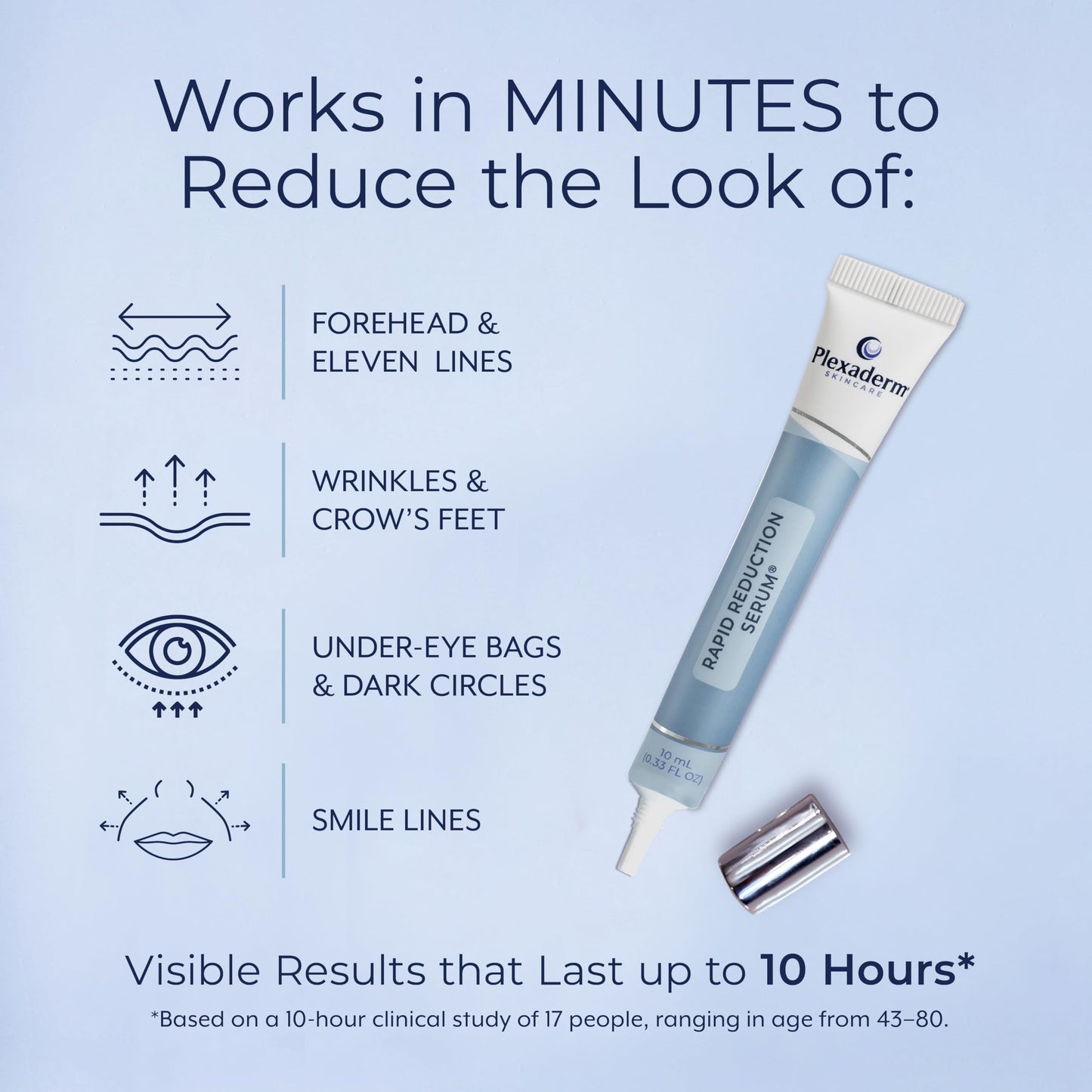 Plexaderm Rapid Reduction Eye Serum — Instant Under-Eye Tightening & Smoothing (3 Full-Size Tubes)