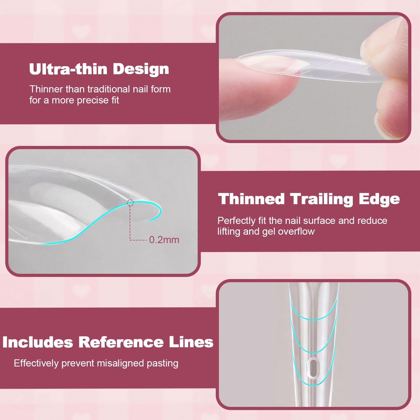 Plman 240 PCS Sandwich Nail Dual Forms – Polygel & Builder Gel Extension Kit (14 Sizes, Trapezoidal)