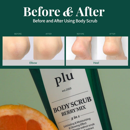 PLU Original Walnut Body Scrub Polish - White Musk, Exfoliating & Hydrating Glow (6.76 oz)