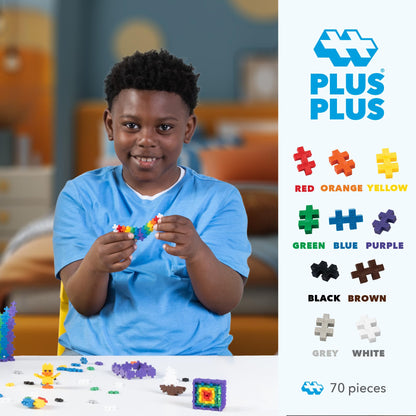 Plus Plus 70-Piece Interlocking Blocks for Kids | Open-Ended STEM Building Tub
