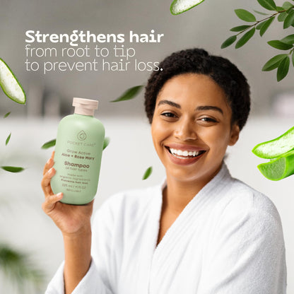PocketCare Organic Shampoo – Artisanal Aloe Pulp, Rosemary & Natural Nutrients | Hydration & Hair Support 325ml
