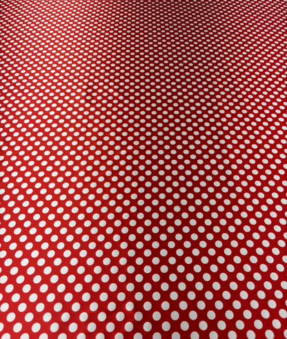 Red White Polka Dot Fabric by Metre
