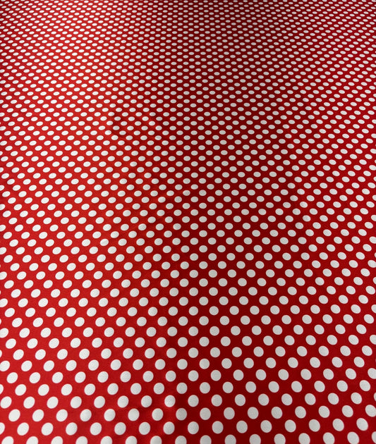 Red White Polka Dot Fabric by Metre