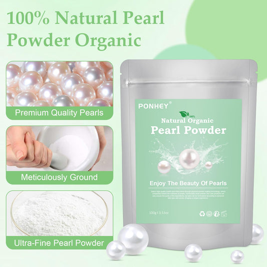 Ponhey Freshwater Pearl Powder Organic – Deep Cleansing & Pore Refining Mask 100g