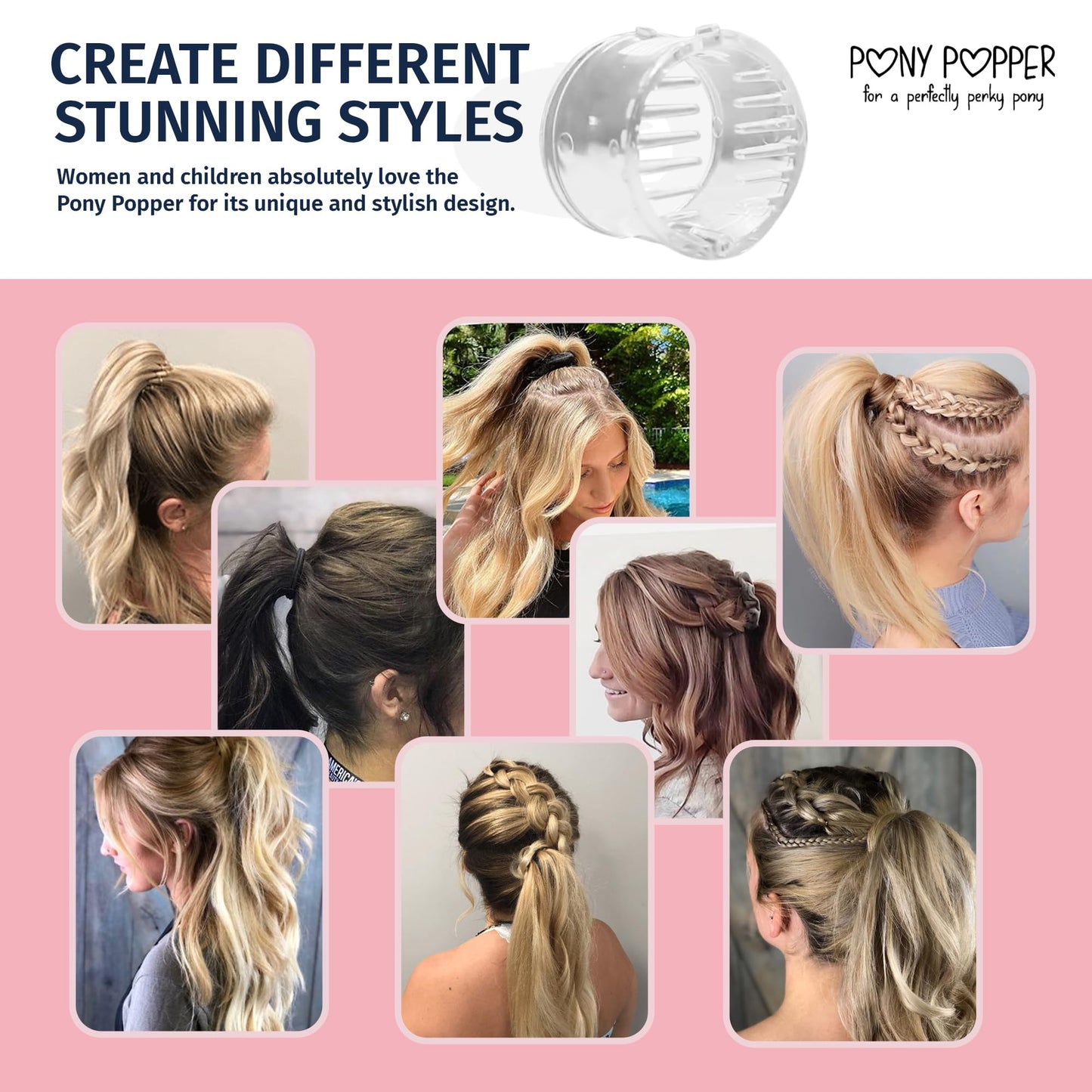 Pony Popper Clip – High Ponytail Holder for Voluminous Styles | Secure, Lightweight & Versatile