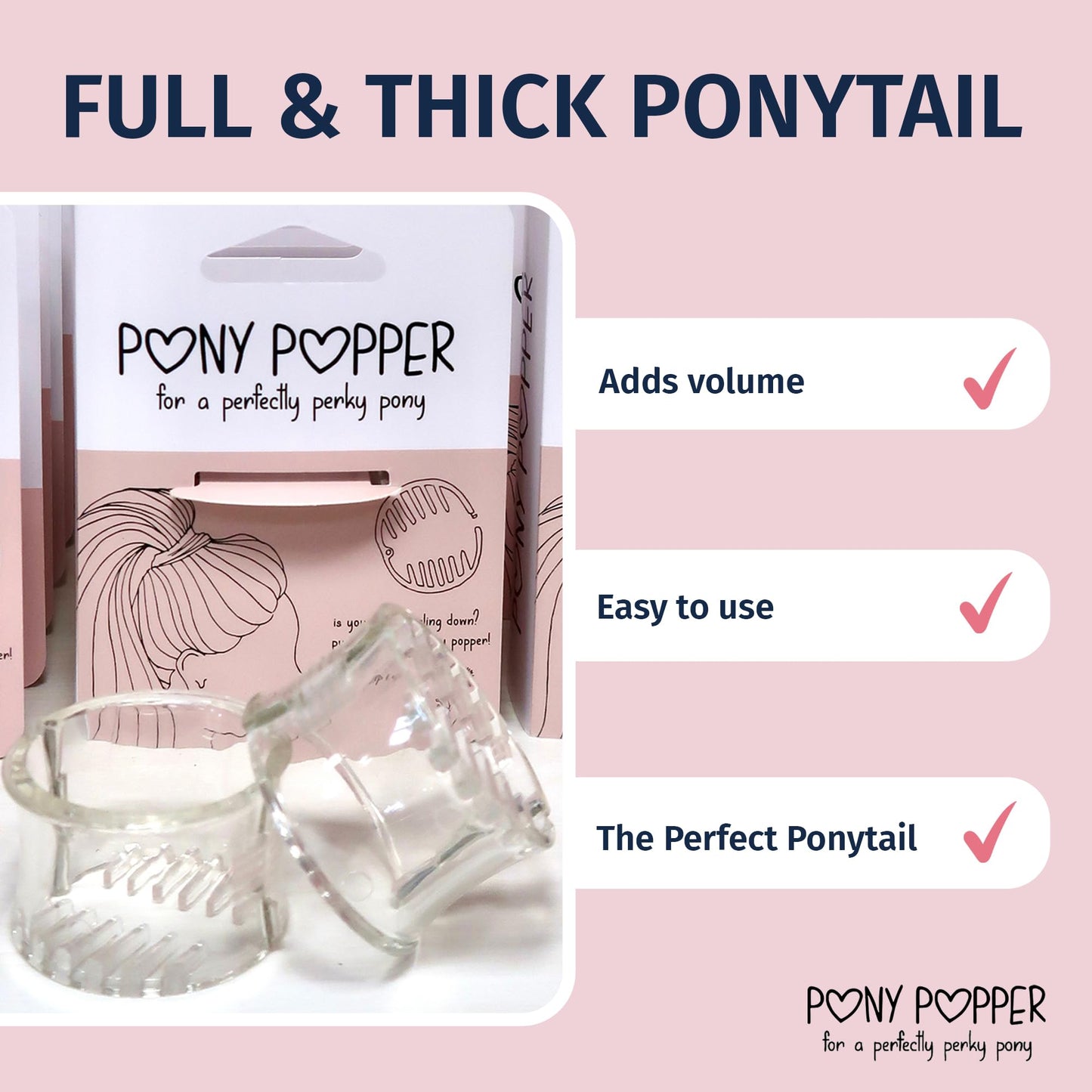 Pony Popper Clip – High Ponytail Holder for Voluminous Styles | Secure, Lightweight & Versatile