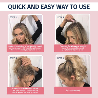 Pony Popper Clip – High Ponytail Holder for Voluminous Styles | Secure, Lightweight & Versatile