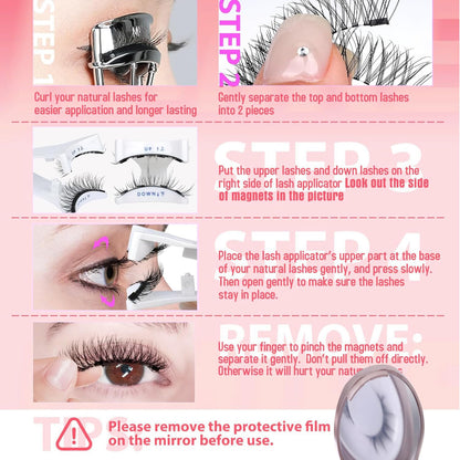 POOLJOY Hunnyfit Magnetic Lashes – Glue-Free, Natural Look, Reusable (Nature Series EA10+ EM10)