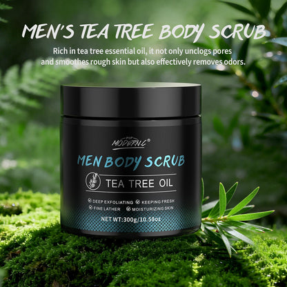 POP MODERN.C Men Body Scrub with Tea Tree Oil – Exfoliating Wash & Scrub (2% BHA, 10% AHA)