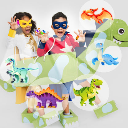 POPOOO 24Pcs Dinosaur LED Finger Lights – Glow-in-the-Dark Party Favors