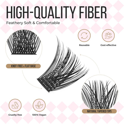 PopUp Cluster Lashes 168pcs Wispy Lashes – DIY D Curl Clusters 9-18mm Mix
