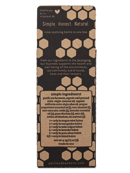 Portland Bee Balm All-Natural Handmade Lip Balm Collection – 9 Count