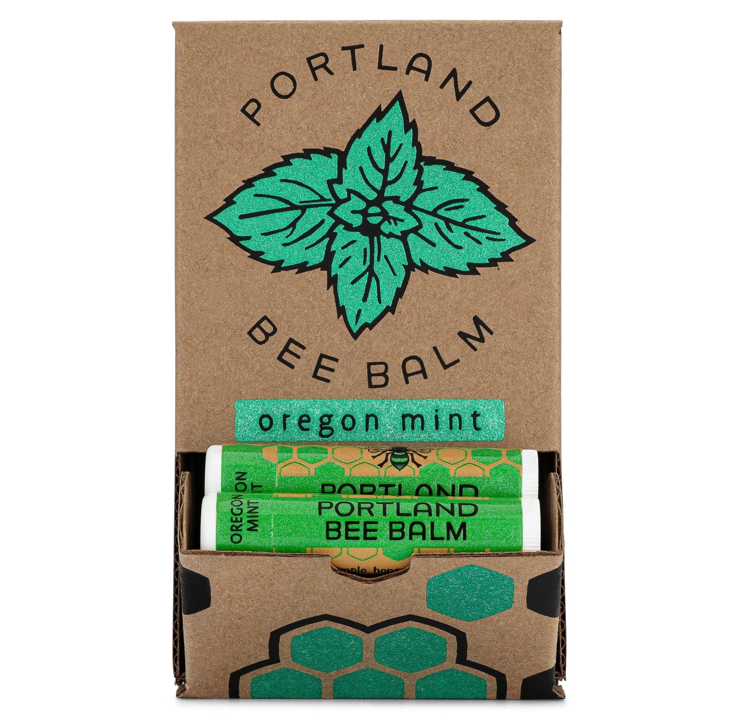 Portland Bee Balm All Natural Handmade Beeswax Based Lip Balm – Oregon Mint 24 Count