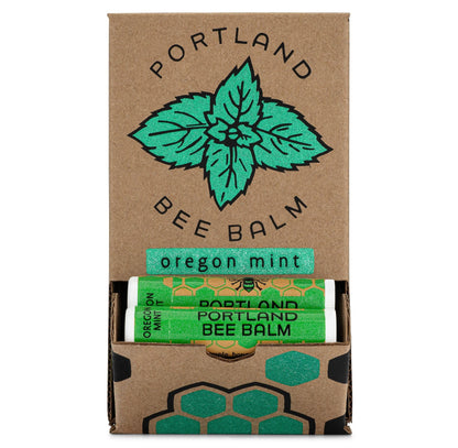 Portland Bee Balm All Natural Handmade Beeswax Based Lip Balm – Oregon Mint 24 Count