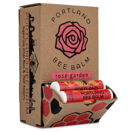 Portland Bee Balm Rose Garden Lip Balm – All Natural Handmade Beeswax, 24 Count