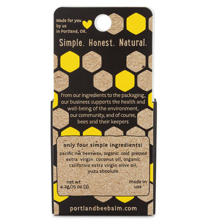 Portland Bee Balm Yuzu Citrus Lip Balm – All-Natural Handmade Beeswax Lip Balm (3 Count)