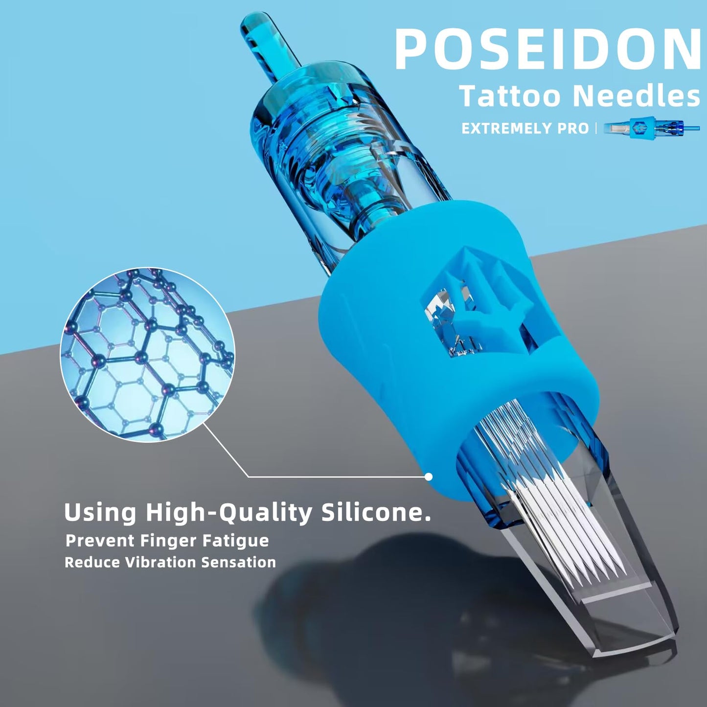 POSEIDON 1213RL Tattoo Cartridge Needles – 50Pcs, #12 Round Liner, Universal Fit, EO Sterilized