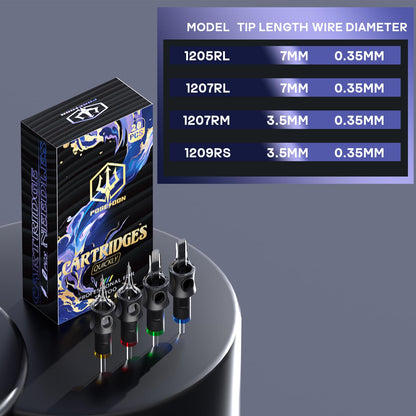 POSEIDON Tattoo Pen Set – Cordless Kit with Dual 1500mAh Batteries & 20 Cartridges