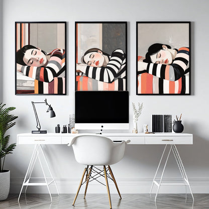 Posters Art Prints | Set of 3 Boho Women Wall art Prints