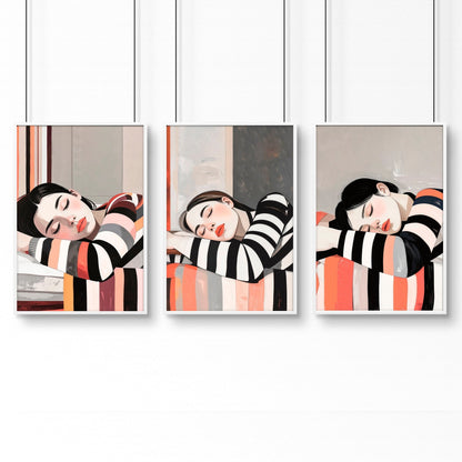 Posters Art Prints | Set of 3 Boho Women Wall art Prints