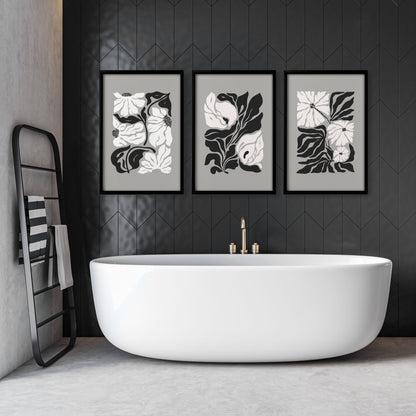 Posters For Bathrooms | Set of 3 Botanical Wall art Prints