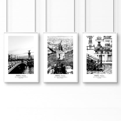 Posters for living room | set of 3 Paris wall art prints