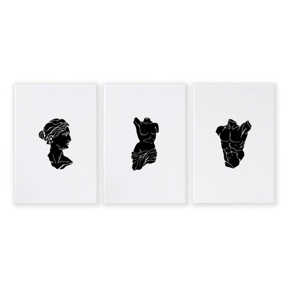 Posters With Frames | Set of 3 Sculpture Wall art Prints