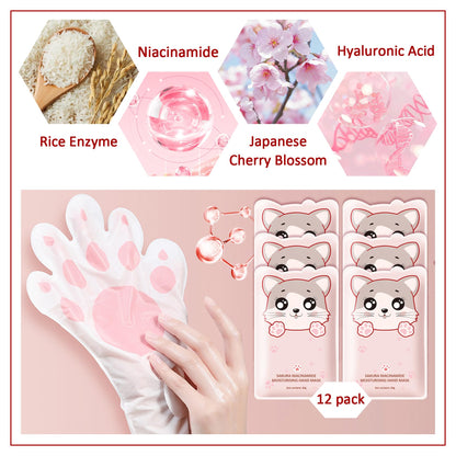 PPPanYiDi Hand Masks Moisturizing Gloves – 12 Pairs Hydrating Hand Peel Masks Gift Set for Dry Hands