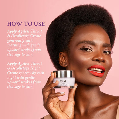 PRAI Beauty Ageless Day & Night Neck Creme Set | 4.0 oz Each