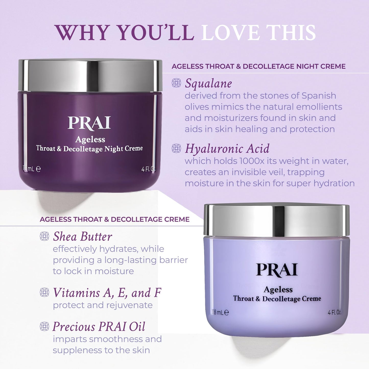 PRAI Beauty Ageless Day & Night Neck Kit – Day & Night Neck Cream Duo