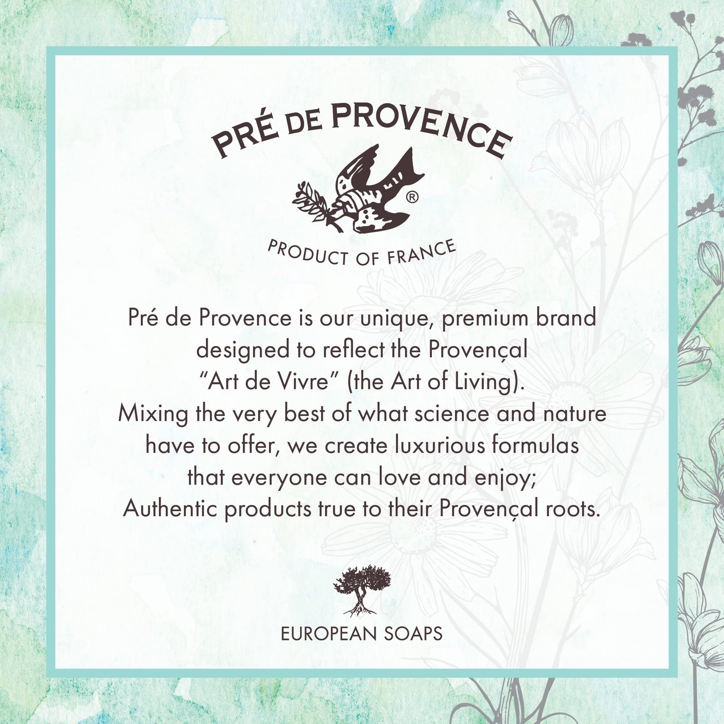 Pre de Provence Jade Vine Artisanal Soap Bar — Organic Shea Butter, Quad Milled, 8.8 oz