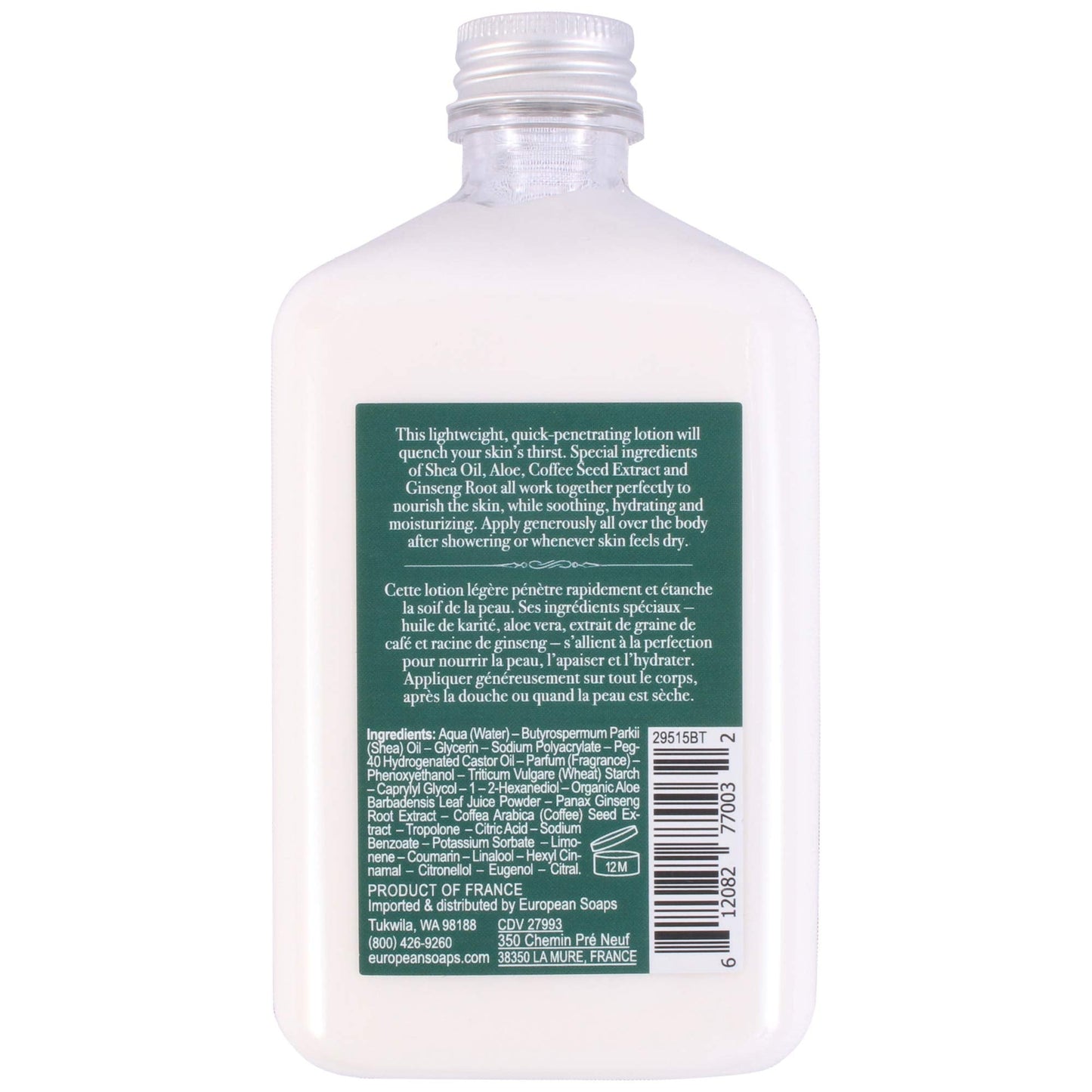 Pre de Provence Bergamot and Thyme Men's Fragrance Collection - Body Lotion 250 ml