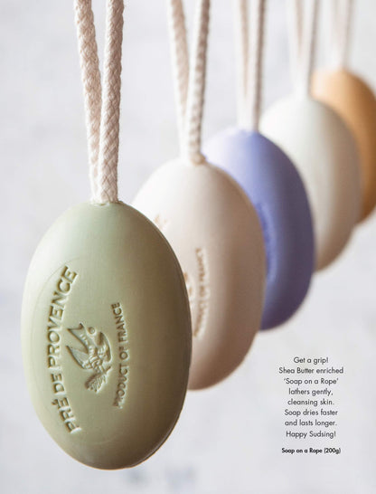 Pre de Provence Soap On a Rope – Lavender, 200g | Quad-Milled French Soap with Shea Butter
