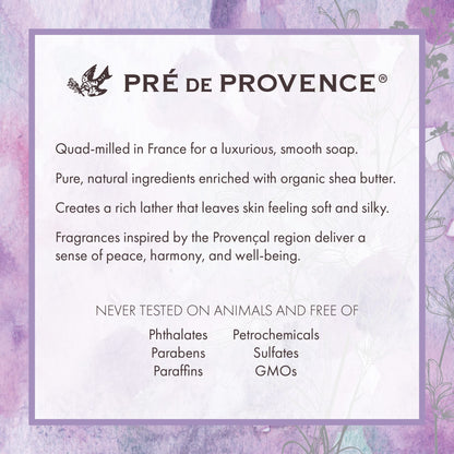 Pre de Provence Linden Soap Bar – Quad Milled, Rich Lather, Organic Shea Butter, 8.8 oz