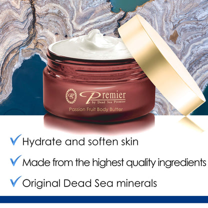 Premier Dead Sea Aromatic Body Butter – Passion Fruit Hydrating Shea Cream (5.95 Fl oz)