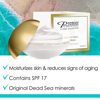 Premier Dead Sea Day Cream – SPF 17, Anti-Aging, Quick-Absorbing, Non-Greasy (2.04 fl oz) | Classic Collection