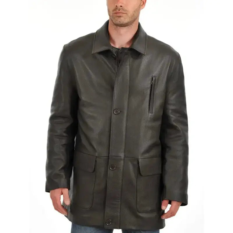 Men’s Premium Leather Car Coat