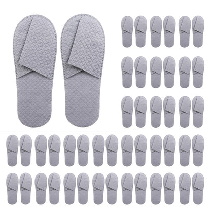 16 Pack Premium Spa Slippers – Cooling, Breathable, Non-Slip for Hotels, Travel & Home (Gray)