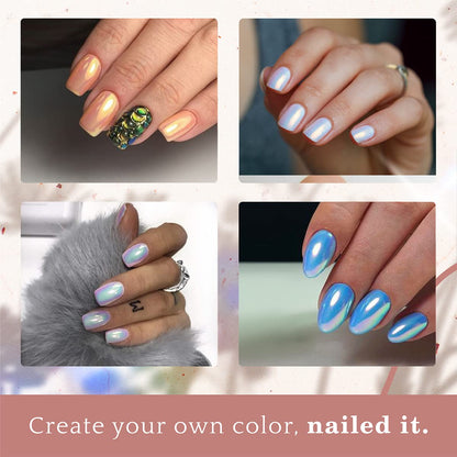 Pretty Diva Mermaid Chrome Nail Powder – Aurora Iridescent Unicorn Chrome Nail Pigment