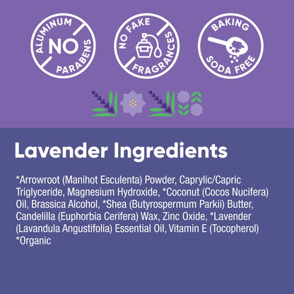 Pretty Frank Lavender Aluminum-Free Deodorant Stick | Baking Soda-Free, Organic Ingredients