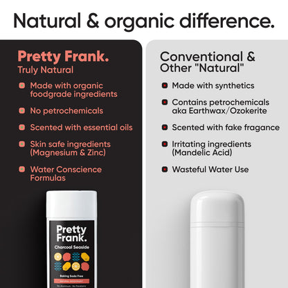Pretty Frank Charcoal Seaside Aluminum-Free Deodorant | Baking Soda-Free for Sensitive Skin (1-Pack)