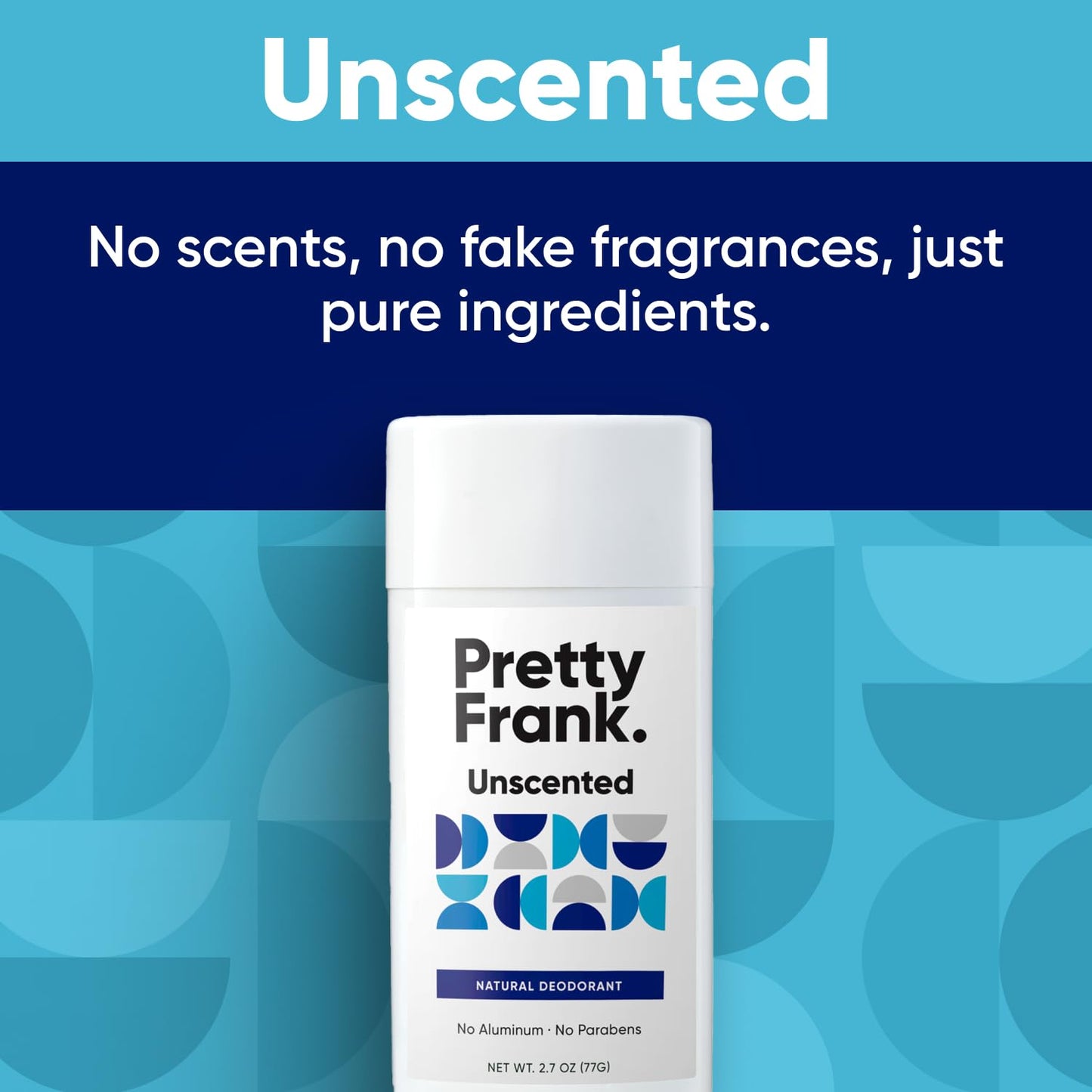 Pretty Frank Unscented Aluminum-Free Deodorant Stick – 2-Pack | All-Day Odor Control