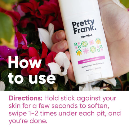 Pretty Frank Jasmine Aluminum-Free Deodorant Stick – All-Day Odor Control with Organic Ingredients