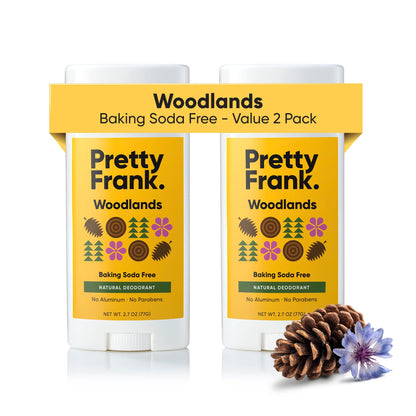 Pretty Frank Woodlands Aluminum-Free Deodorant Stick – Baking Soda-Free, 2-Pack